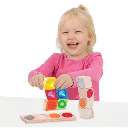 Wooden toy Rainbow blocks "Miracles", with a sound effect-1