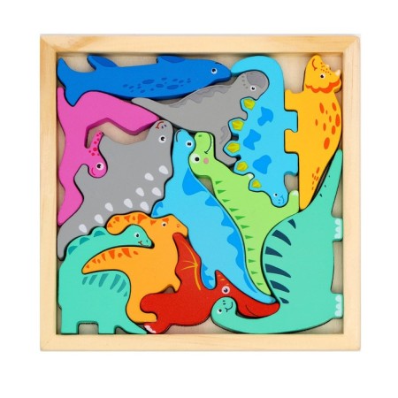 Children's developing puzzle in the dinosaur frame 16.6 × 16.6 × 1.2 cm-4