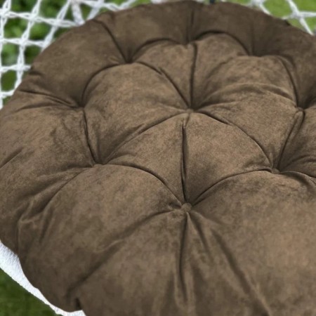 Pillow for swing "Tina", diameter 60 cm, brown color-3