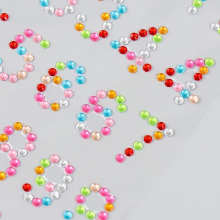 Stick plastic rhinestones "numbers" mix 10x23 cm-4