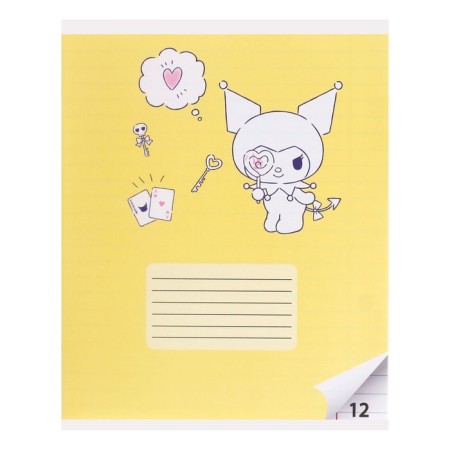 Notebook 12 sheets in the Hello Kitty+Kuromi line, cardboard cover, additional PVC cover, block 60 g/m2, mix-1
