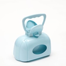 A scoop for cleaning dogs with packet pocket pockets, 15.5 cm x 9.5 cm x 13 cm, blue