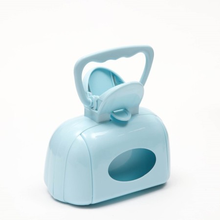 A scoop for cleaning dogs with packet pocket pockets, 15.5 cm x 9.5 cm x 13 cm, blue