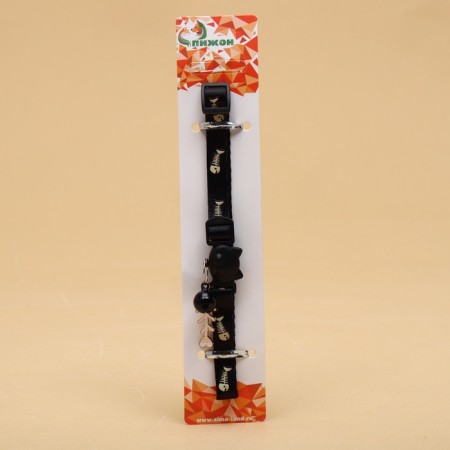 Fly collar "fish" luminous, with a bell and suspension, 30 x 1 cm, polyester, black-6