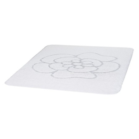 Diamond bathroom mat, white color 55x50 cm