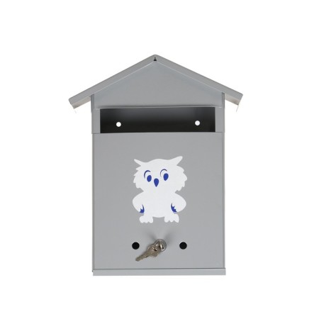 Mail box with a lock, vertical, "house", gray-5
