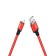 Hoco X14, Lightning - USB, 2.4 A, 1 m, fast charging, nylon, red, red