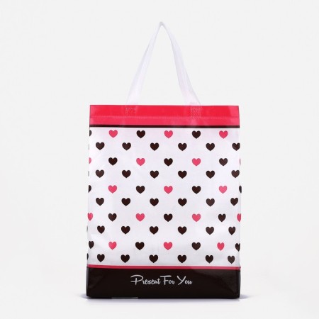 Household bag without fastening, pink/black color-1