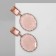 Earrings with rhinestones "Cleo" circles, pink color in gold