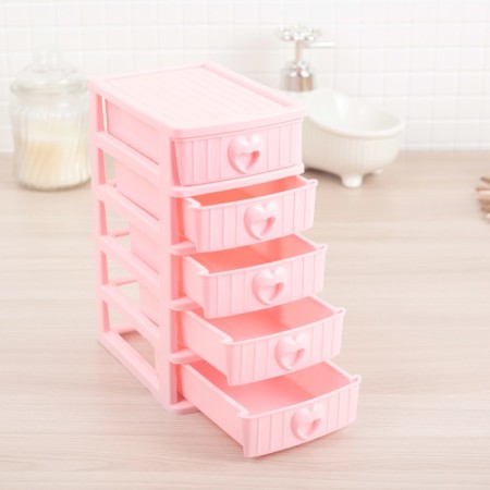 Mini - chest of drawers for trifles 5 sections "Care", 13 × 9 × 18.5 cm, color mix-1