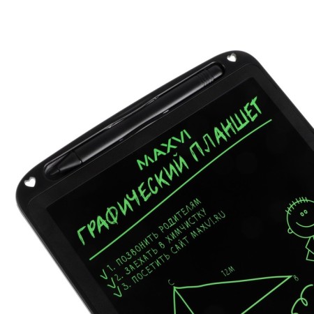 Graphic tablet for drawing and notes LCD Maxvi MGT-02, 10.5 ”, angle 160 °, CR2016, black-3