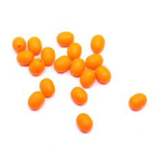 Feeder bead Namazu Soft Beads, PVC, Oval, D = 5.5 mm, L = 7.2 mm, orange 20 pcs.