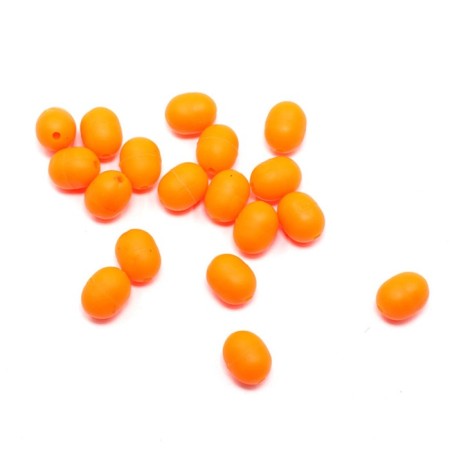 Feeder bead Namazu Soft Beads, PVC, Oval, D = 5.5 mm, L = 7.2 mm, orange 20 pcs.
