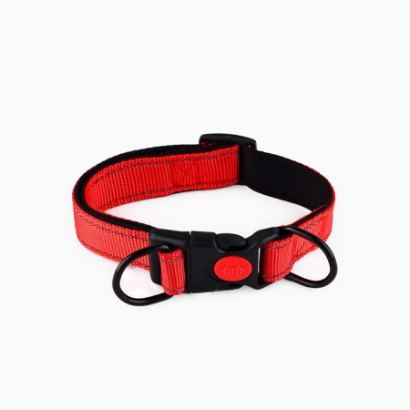 A collar with a nylon lining with Fastex 2 cm, cv red-2