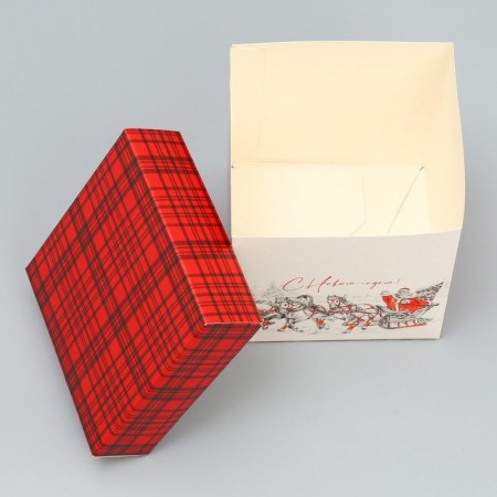 Folding box "Troika", 10 x 10x 10 cm, new year-3