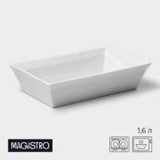 Baking form of heat -resistant ceramics Magistro White Gloss, 1.6 l, 27 × 17 × 6.3 cm