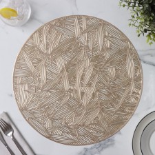 A set of serving napkins on the table “Leaves”, d = 38 cm, 4 pcs, the color of the gold