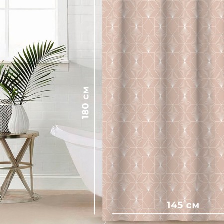 The bathroom curtain "Geometry", 145 × 180 cm-1