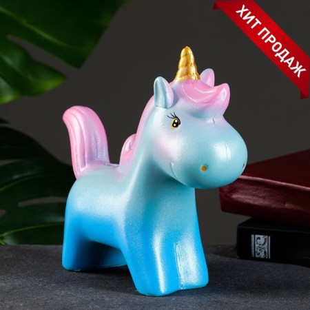 Piggy bank "Unicorn" marine sunset, 21x19cm