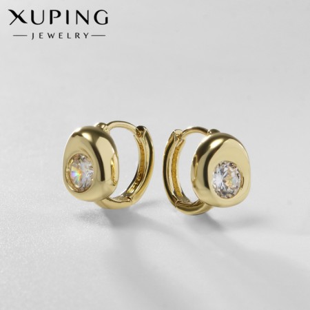 Earrings with rhinestones Xuping seductiveness, white gold color