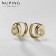 Earrings with rhinestones Xuping seductiveness, white gold color