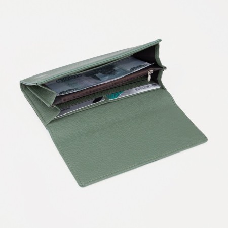 Women's wallet on magnets, green color-4