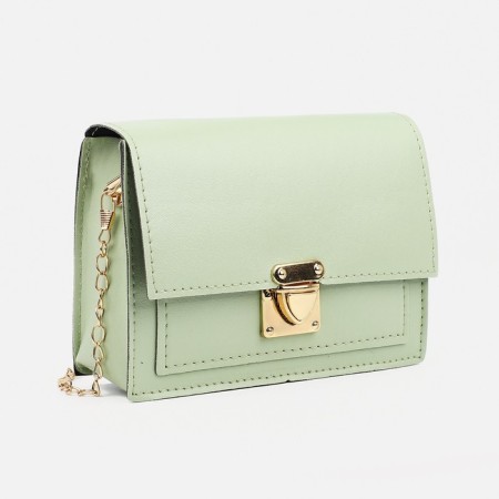 Bag Messenger Baby on fasteners, outer pocket, green color