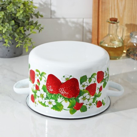 Cylindrical pan “Strawberry Polyana”, 2.9 l, metal cover, induction-2