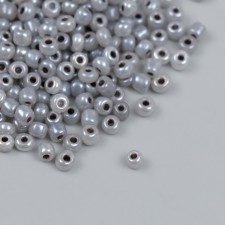 Бисер стекло 6/0 "Серо-зелёный" перламутр 450 гр
