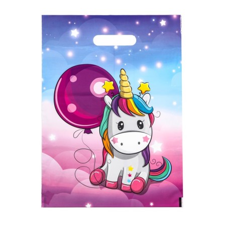 Package "Unicorn with a ball", polyethylene with a cut pen, 30 x 40 cm, 50 mk
