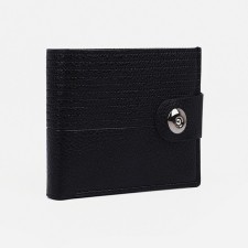 Male purse on a magnet, a compartment for coins, for cards, black color