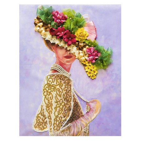 Mosaic from sequins on the canvas "Grace"