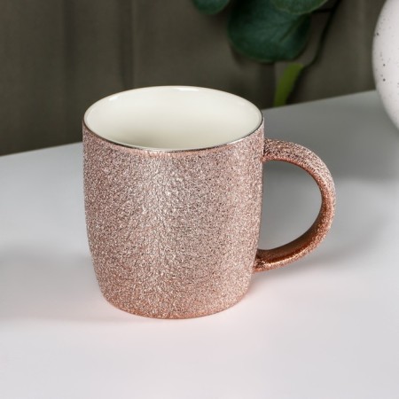Mug ceramic foil "foil", 350 ml, pink color