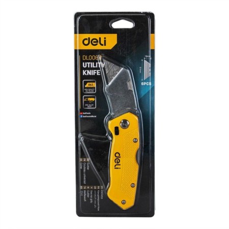 Construction knife Deli DL006Z 112178, folding, SK2, trapezoidal blade, 6 blades-2
