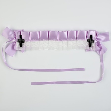 Carnival bandage "Lolita", lilac color with white lace-4