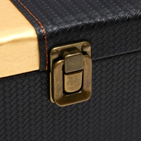 Casket wood, leatherette to the bottle "premium" 3 dark-brown items 35x11x17.5 cm-5