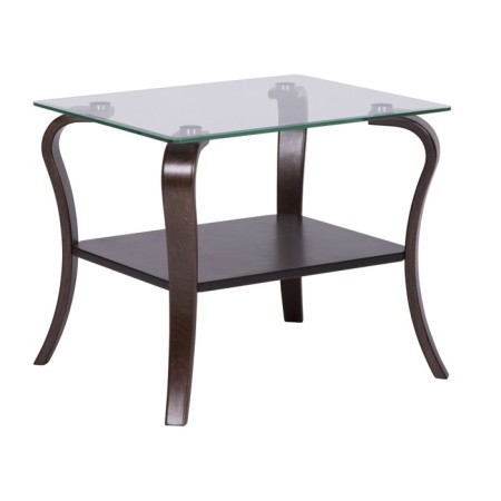 Table Comfort, 600x500x500, walnut/glass transparent