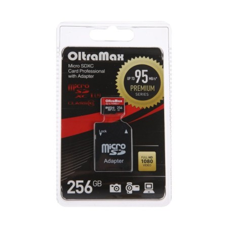 Memory of Memory Oltramax Microsd, 256 GB, SDXC, UHS-1, class 10, with adapter SD