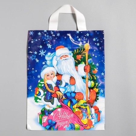 Package "Gifts", polyethylene with a loop pen, 28 x 35 cm, 55 μm