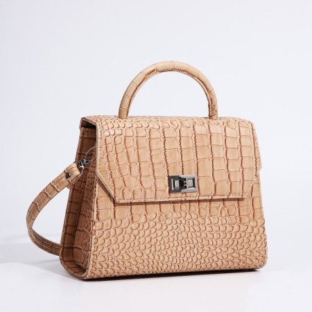 Women's bag Textura, messenger, medium size, beige color-2