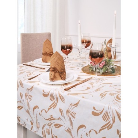 Golden Frost tablecloth, size 140x150 cm, curls, beige