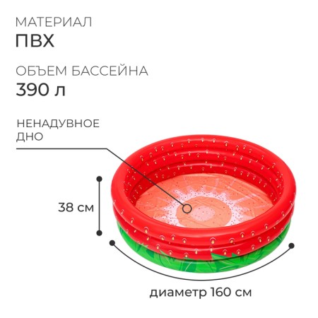 Infutal pool Sweet Strawberry, 168 x 168 x 38 cm, 51145 Bestway-1