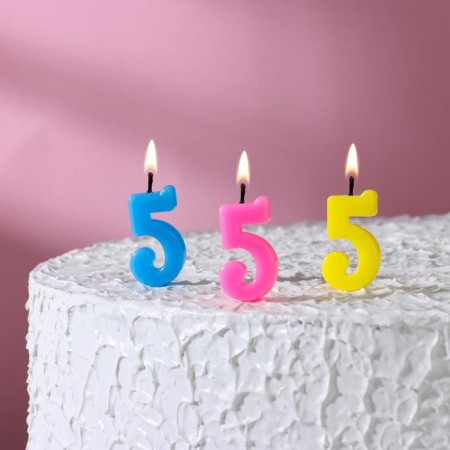 Candle in a cake on a skewer, number 5, mix, 4.5x2.5 cm-4