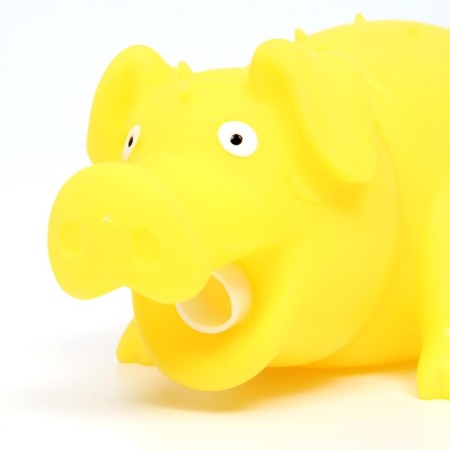 Brying toy "Funny Pig" for dogs, grunting, 19 cm, yellow-4