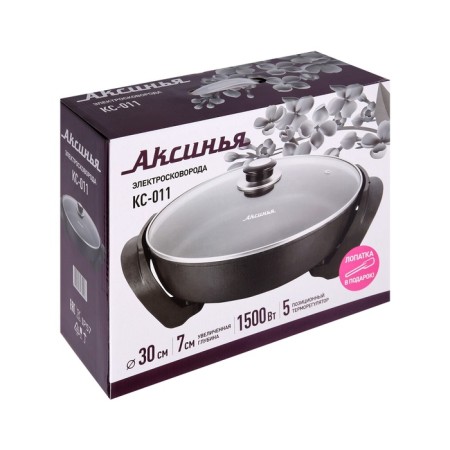 Electric pan "Aksinya" KS-011, 1500 W, 30x30 cm, depth 7 cm, black-2