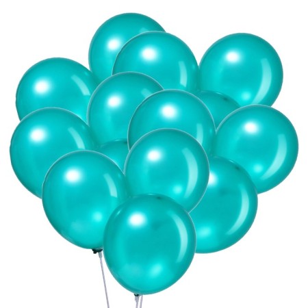 Latex ball 12 ", metal, set 12 pcs., Green color-1
