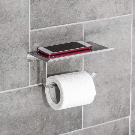 Toilet paper holder, with a shelf for a phone-13