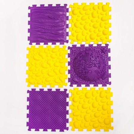 Modular massage rug ortho puzzle "Assorted", 12 modules, color mix
