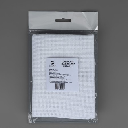 Canvas for embroidery No. 14, 40 × 150 cm, white color-2