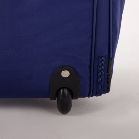 Road bag on wheels, 2 lightning departments, 2 outer pockets, long belt, blue color-3